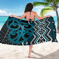 Maori Taniko Patterns Sarong Azure Patiki Motifs Mix Whakairo Ngaru LT7 - Polynesian Pride