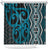 Maori Taniko Patterns Shower Curtain Azure Patiki Motifs Mix Whakairo Ngaru