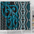 Maori Taniko Patterns Shower Curtain Azure Patiki Motifs Mix Whakairo Ngaru