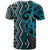 Maori Taniko Patterns T Shirt Azure Patiki Motifs Mix Whakairo Ngaru