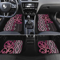 Maori Taniko Patterns Car Mats Pink Patiki Motifs Mix Whakairo Ngaru LT7 Set 4pcs Pink - Polynesian Pride