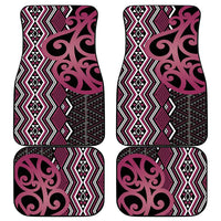 Maori Taniko Patterns Car Mats Pink Patiki Motifs Mix Whakairo Ngaru LT7 - Polynesian Pride