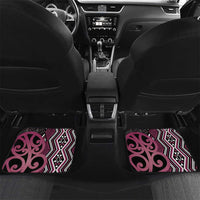 Maori Taniko Patterns Car Mats Pink Patiki Motifs Mix Whakairo Ngaru LT7 Set 2pcs - Back Pink - Polynesian Pride