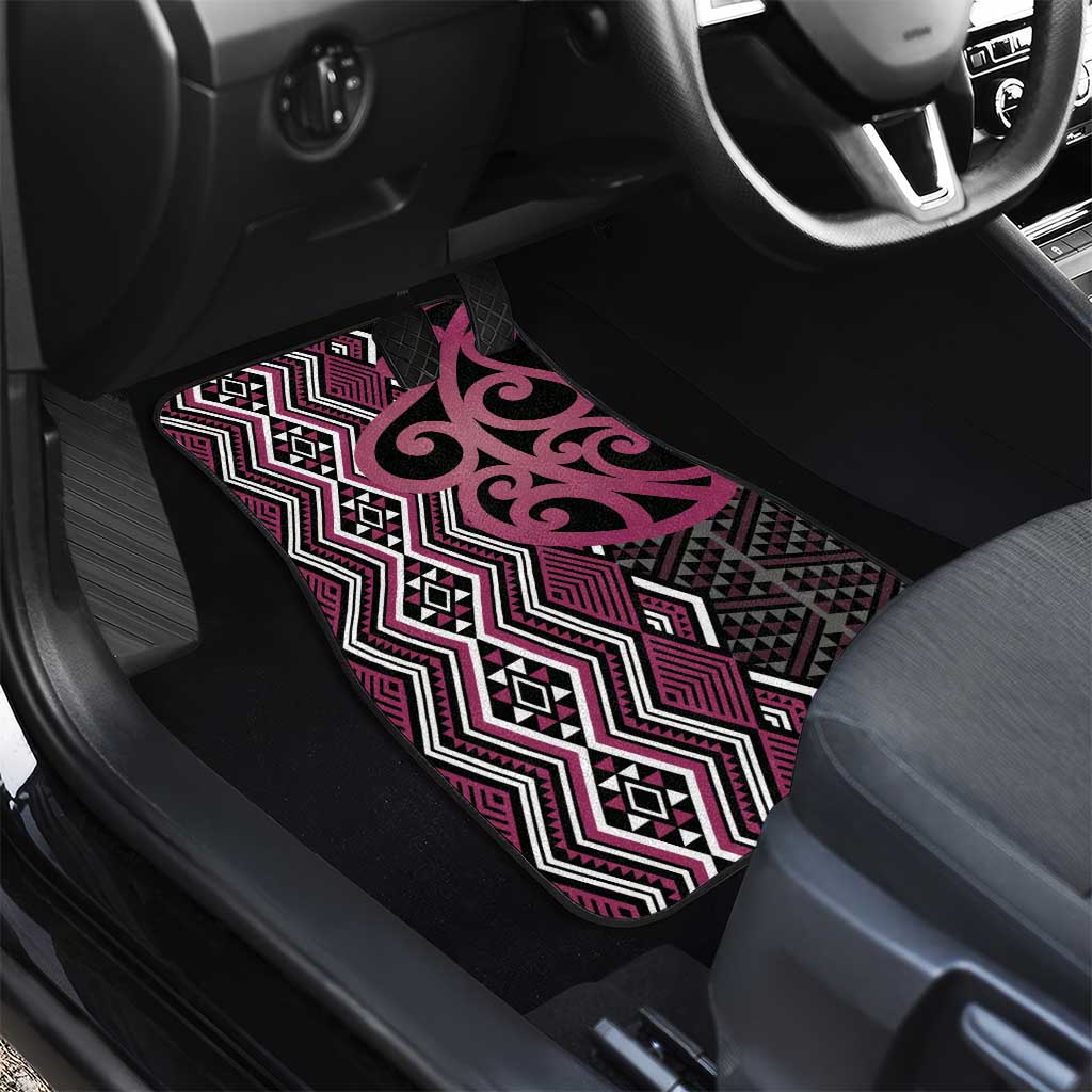 Maori Taniko Patterns Car Mats Pink Patiki Motifs Mix Whakairo Ngaru LT7 - Polynesian Pride