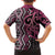 Maori Taniko Patterns Family Matching Long Sleeve Bodycon Dress and Hawaiian Shirt Pink Patiki Motifs Mix Whakairo Ngaru