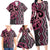 Maori Taniko Patterns Family Matching Long Sleeve Bodycon Dress and Hawaiian Shirt Pink Patiki Motifs Mix Whakairo Ngaru