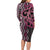 Maori Taniko Patterns Family Matching Long Sleeve Bodycon Dress and Hawaiian Shirt Pink Patiki Motifs Mix Whakairo Ngaru