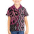 Maori Taniko Patterns Family Matching Off Shoulder Short Dress and Hawaiian Shirt Pink Patiki Motifs Mix Whakairo Ngaru