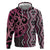 Maori Taniko Patterns Hoodie Pink Patiki Motifs Mix Whakairo Ngaru