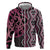 Maori Taniko Patterns Hoodie Pink Patiki Motifs Mix Whakairo Ngaru