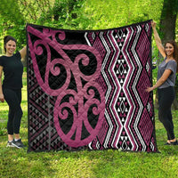 Maori Taniko Patterns Quilt Pink Patiki Motifs Mix Whakairo Ngaru LT7 - Polynesian Pride