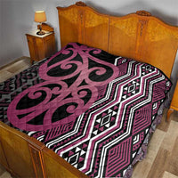 Maori Taniko Patterns Quilt Pink Patiki Motifs Mix Whakairo Ngaru LT7 - Polynesian Pride