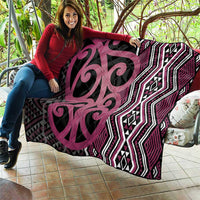 Maori Taniko Patterns Quilt Pink Patiki Motifs Mix Whakairo Ngaru LT7 - Polynesian Pride