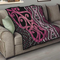 Maori Taniko Patterns Quilt Pink Patiki Motifs Mix Whakairo Ngaru LT7 - Polynesian Pride