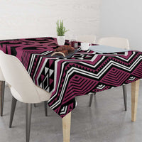 Maori Taniko Patterns Tablecloth Pink Patiki Motifs Mix Whakairo Ngaru LT7 - Polynesian Pride