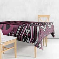 Maori Taniko Patterns Tablecloth Pink Patiki Motifs Mix Whakairo Ngaru LT7 - Polynesian Pride