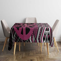 Maori Taniko Patterns Tablecloth Pink Patiki Motifs Mix Whakairo Ngaru LT7 - Polynesian Pride