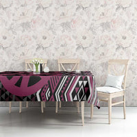 Maori Taniko Patterns Tablecloth Pink Patiki Motifs Mix Whakairo Ngaru LT7 - Polynesian Pride