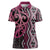 Maori Taniko Patterns Women Polo Shirt Pink Patiki Motifs Mix Whakairo Ngaru