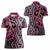 Maori Taniko Patterns Women Polo Shirt Pink Patiki Motifs Mix Whakairo Ngaru