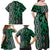 Maori Taniko Patterns Family Matching Off Shoulder Maxi Dress and Hawaiian Shirt Pounamu Patiki Motifs Mix Whakairo Ngaru