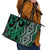 Maori Taniko Patterns Leather Tote Bag Pounamu Patiki Motifs Mix Whakairo Ngaru