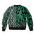 Maori Taniko Patterns Sleeve Zip Bomber Jacket Pounamu Patiki Motifs Mix Whakairo Ngaru