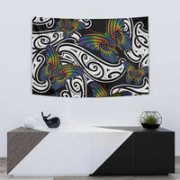 Aotearoa Takatapui Pride Tapestry Rainbow Butterfly - Free To Love LT7 - Polynesian Pride