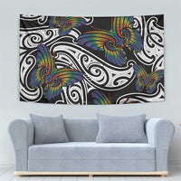 Aotearoa Takatapui Pride Tapestry Rainbow Butterfly - Free To Love LT7 - Polynesian Pride