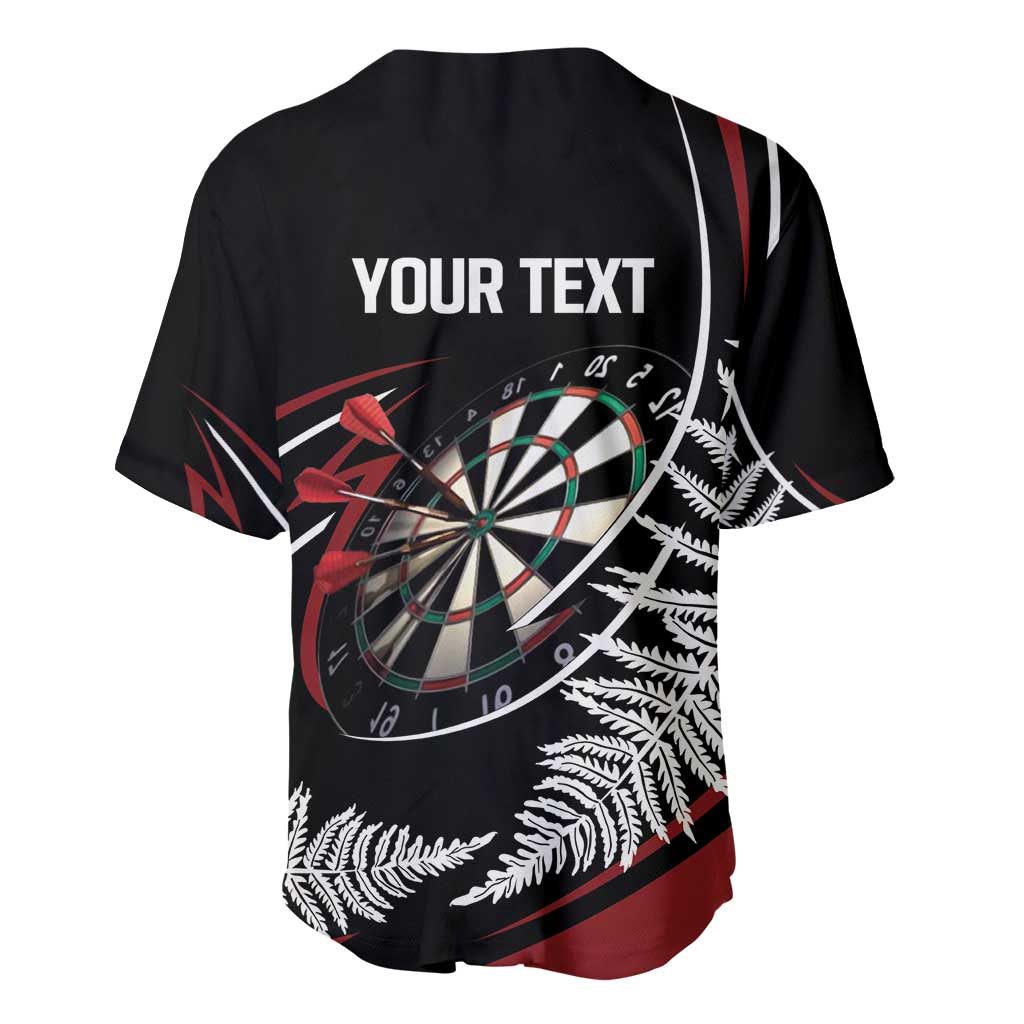 New Zealand Darts Personalised Baseball Jersey Silver Fern Dynamic LT7 - Polynesian Pride