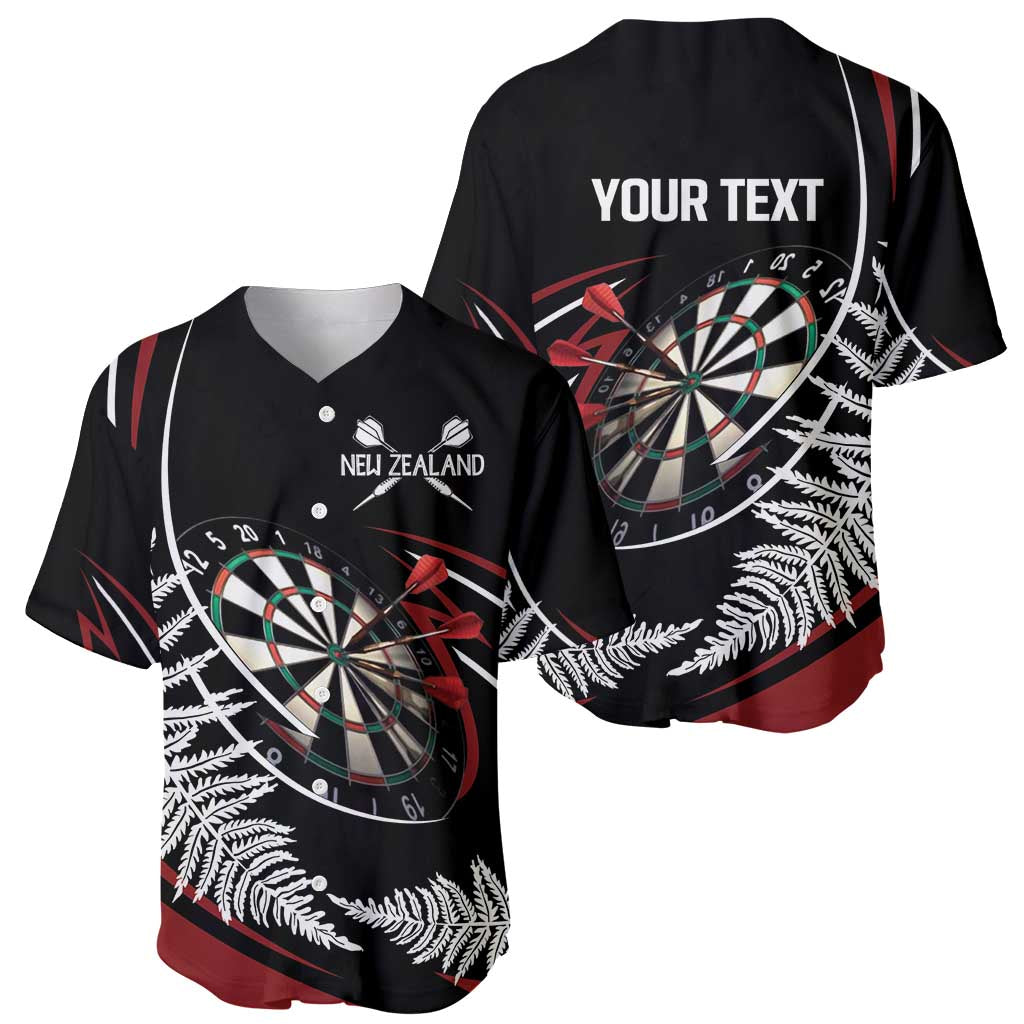New Zealand Darts Personalised Baseball Jersey Silver Fern Dynamic LT7 - Polynesian Pride