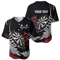 New Zealand Darts Personalised Baseball Jersey Silver Fern Dynamic LT7 - Polynesian Pride