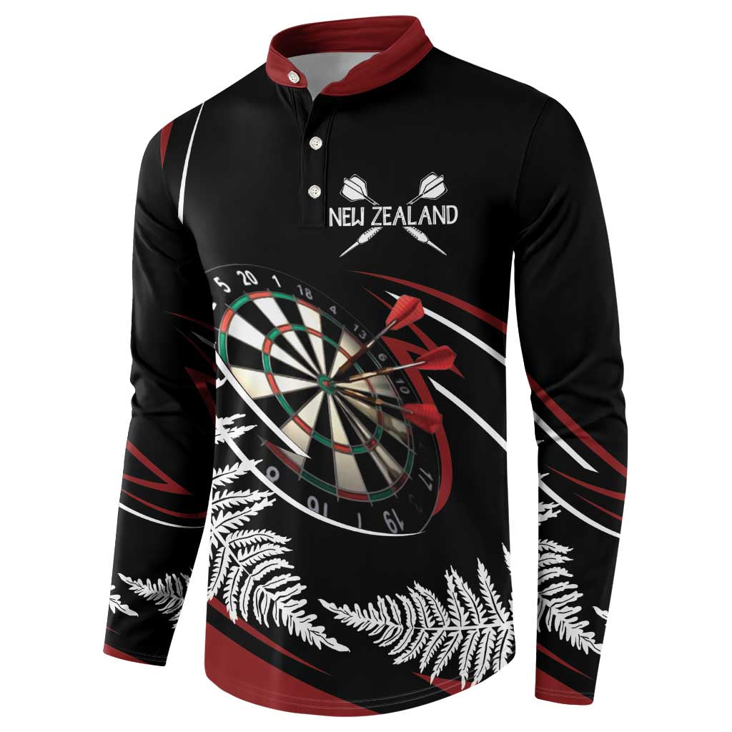 New Zealand Darts Personalised Button Sweatshirt Silver Fern Dynamic LT7 - Polynesian Pride