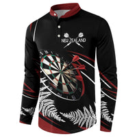 New Zealand Darts Personalised Button Sweatshirt Silver Fern Dynamic LT7 - Polynesian Pride