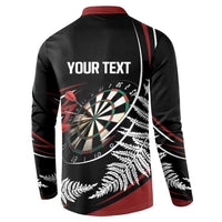 New Zealand Darts Personalised Button Sweatshirt Silver Fern Dynamic LT7 - Polynesian Pride