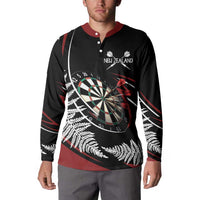 New Zealand Darts Personalised Button Sweatshirt Silver Fern Dynamic LT7 - Polynesian Pride