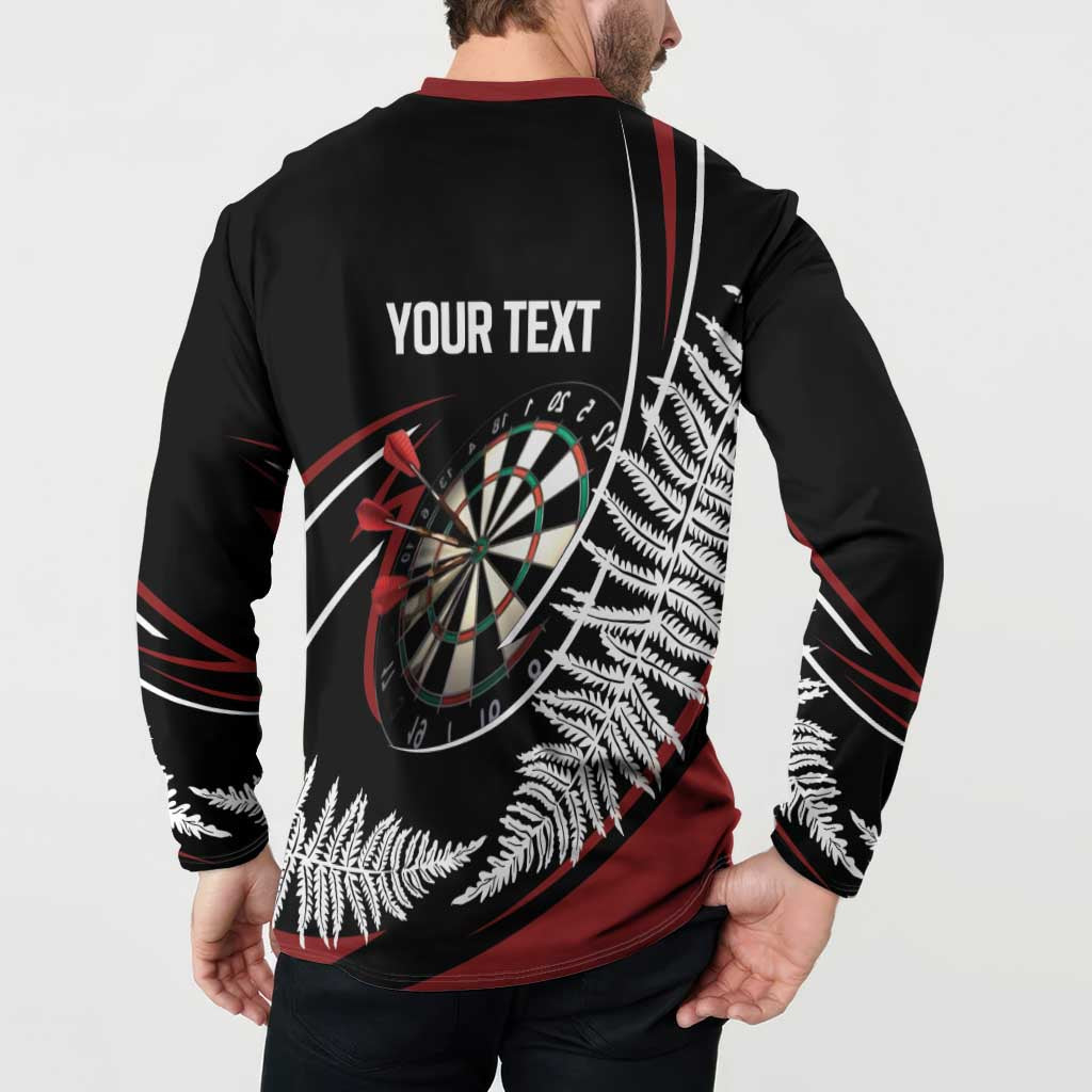 New Zealand Darts Personalised Button Sweatshirt Silver Fern Dynamic LT7 - Polynesian Pride