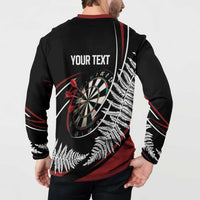New Zealand Darts Personalised Button Sweatshirt Silver Fern Dynamic LT7 - Polynesian Pride