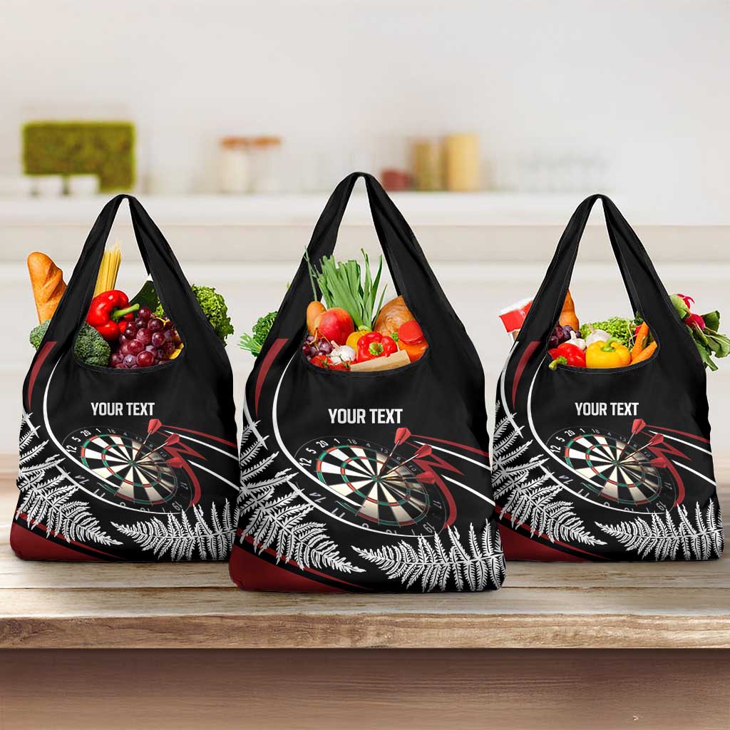 New Zealand Darts Personalised Grocery Bag Silver Fern Dynamic LT7 3-pack One Size Red - Polynesian Pride