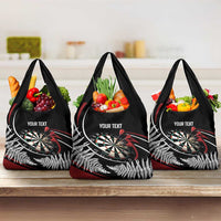 New Zealand Darts Personalised Grocery Bag Silver Fern Dynamic LT7 3-pack One Size Red - Polynesian Pride