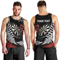 New Zealand Darts Personalised Men Tank Top Silver Fern Dynamic LT7 - Polynesian Pride