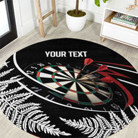 New Zealand Darts Personalised Round Carpet Silver Fern Dynamic LT7 Red - Polynesian Pride