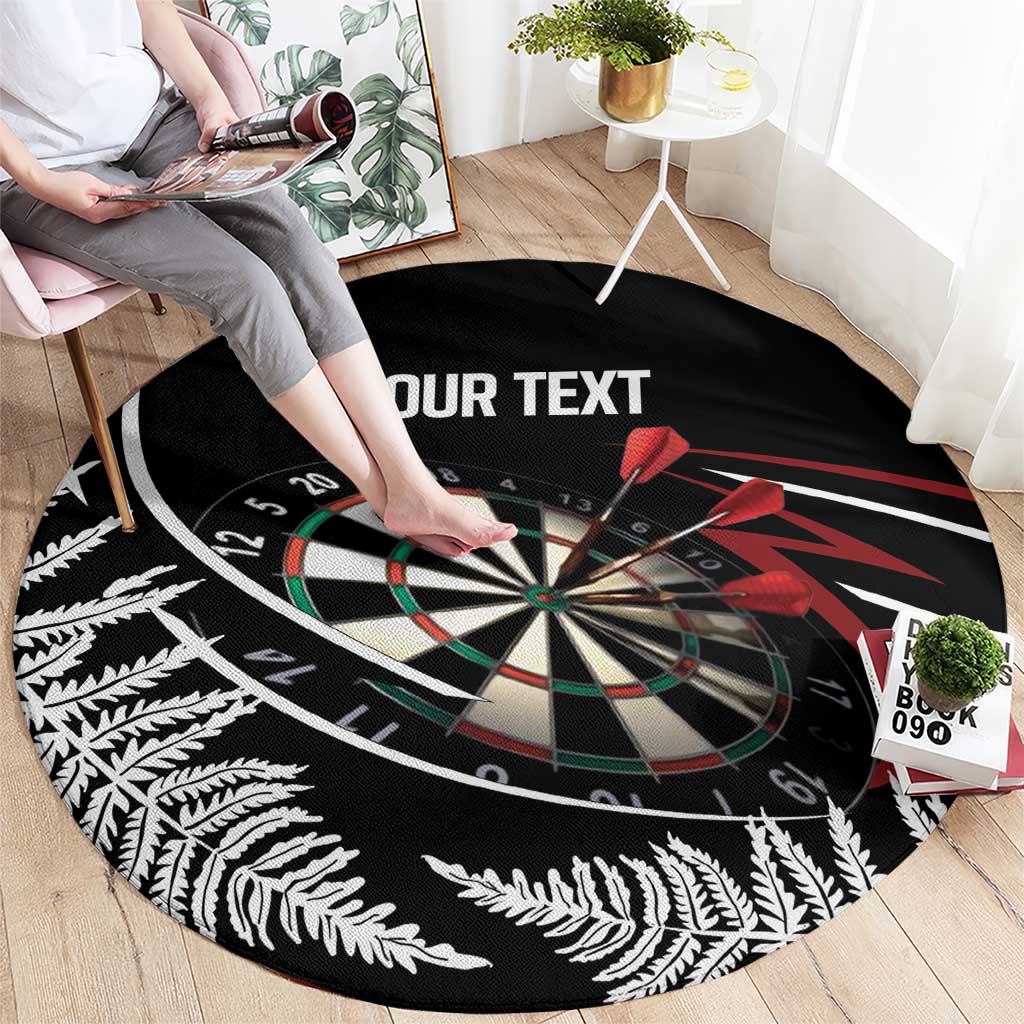 New Zealand Darts Personalised Round Carpet Silver Fern Dynamic LT7 - Polynesian Pride