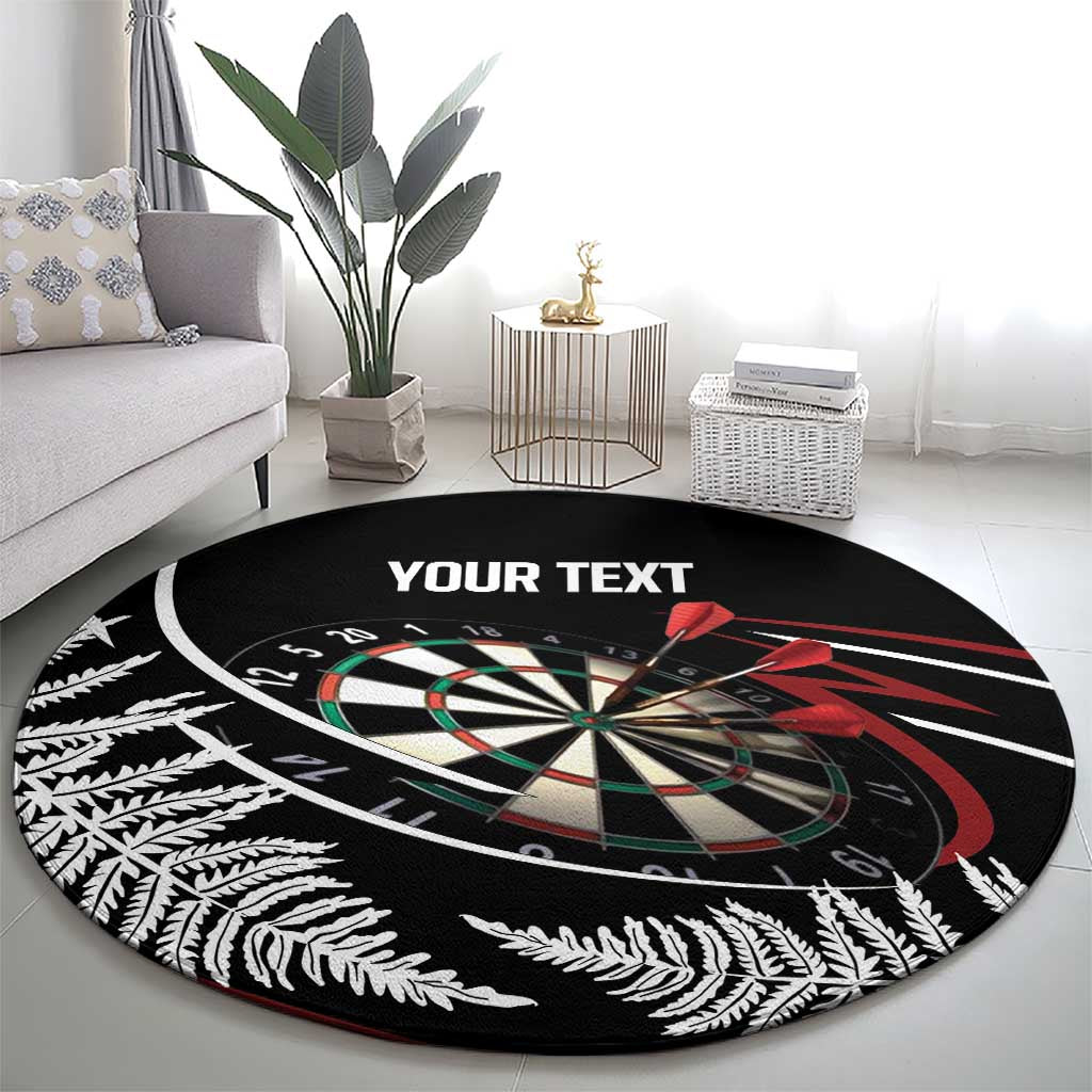 New Zealand Darts Personalised Round Carpet Silver Fern Dynamic LT7 - Polynesian Pride