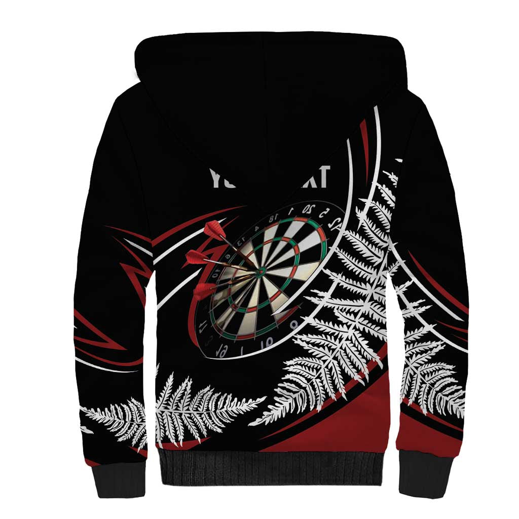 New Zealand Darts Personalised Sherpa Hoodie Silver Fern Dynamic LT7 - Polynesian Pride