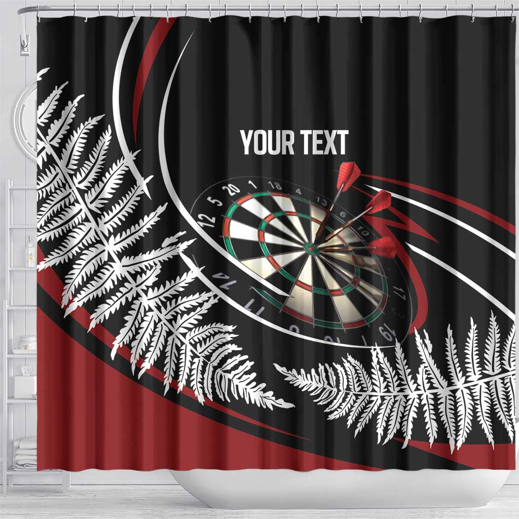 New Zealand Darts Personalised Shower Curtain Silver Fern Dynamic LT7 - Polynesian Pride