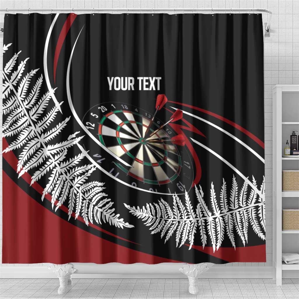New Zealand Darts Personalised Shower Curtain Silver Fern Dynamic LT7 - Polynesian Pride