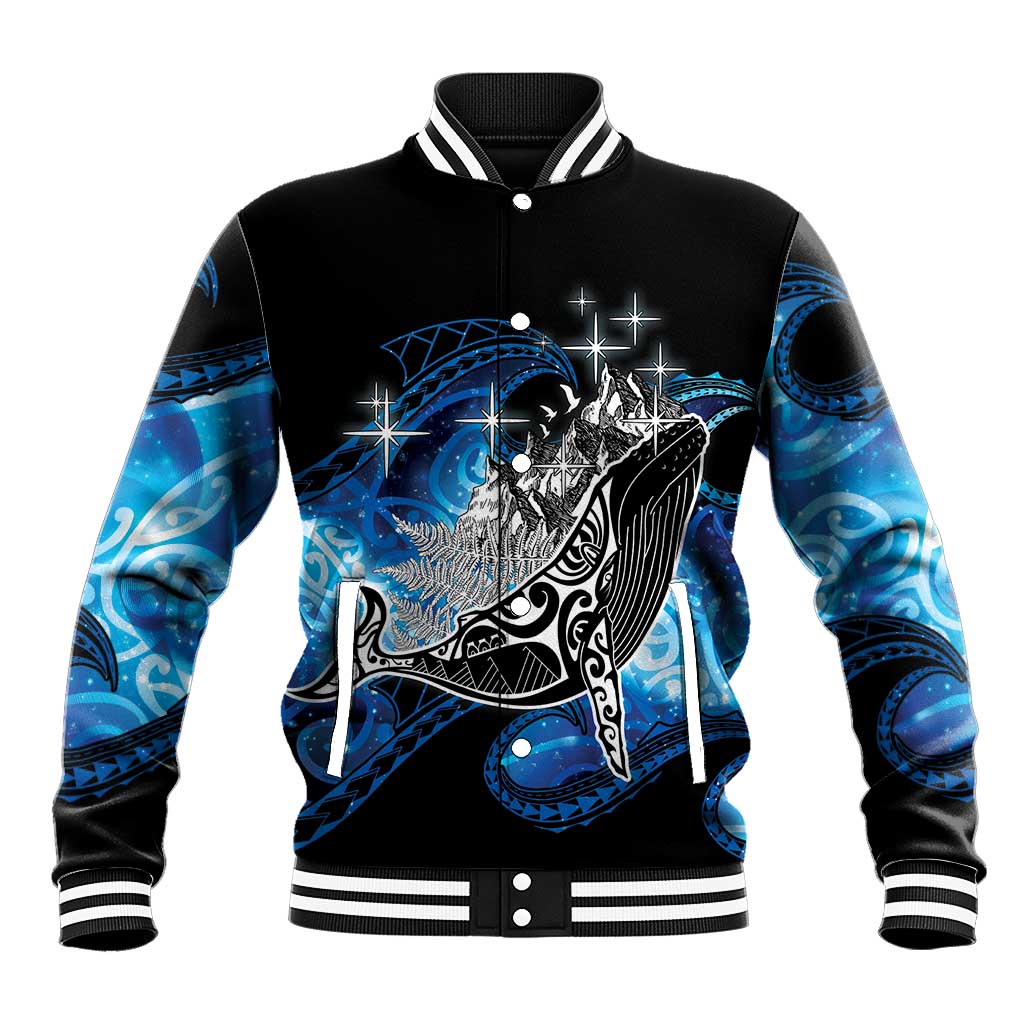 Maori Matariki Te Araroa Paikea Starry Baseball Jacket Tangaroa Whakatauki LT7 Unisex Black - Polynesian Pride