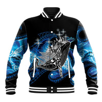 Maori Matariki Te Araroa Paikea Starry Baseball Jacket Tangaroa Whakatauki LT7 Unisex Black - Polynesian Pride