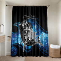 Maori Matariki Te Araroa Paikea Starry Bathroom Set Tangaroa Whakatauki LT7 Shower Curtain Only Black - Polynesian Pride